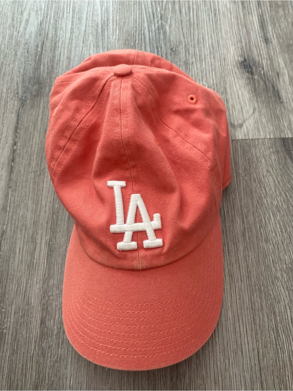 LA Embroidered Baseball Cap - Coral
